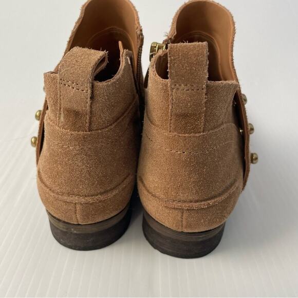Franco Sarto Kelton brown suede studded booties size 7 size zip - Picture 6 of 13